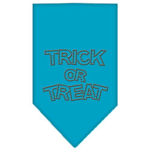 Trick or Treat Rhinestone Bandana Turquoise Small